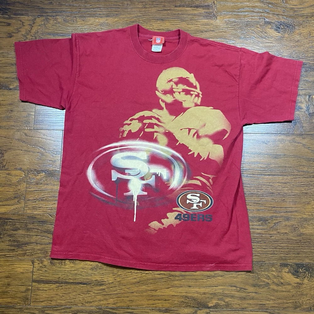 NFL San Francisco 49ers Graphic T-Shirt Red Mens XL Graffiti Drip Logo Football